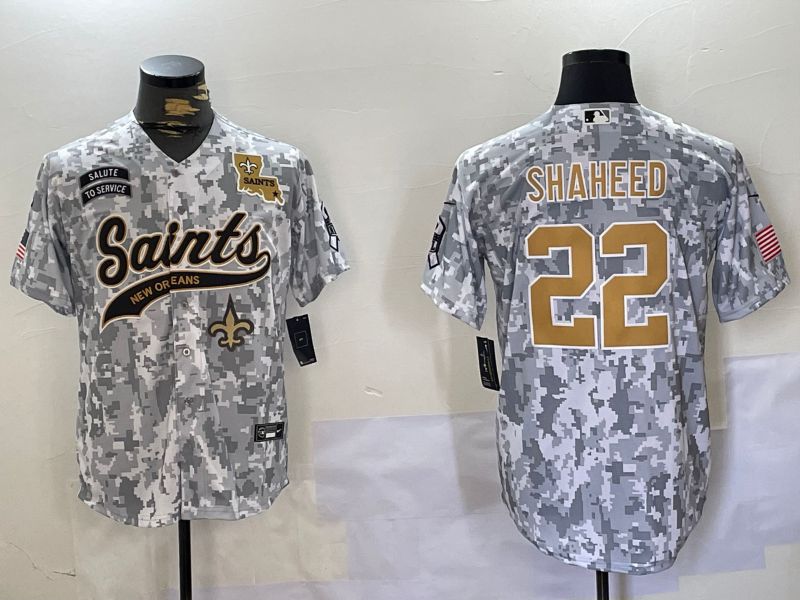 Men New Orleans Saints 22 Shaheed Nike Arctic Camo 2024 Salute to Service Limited NFL Jersey style 3